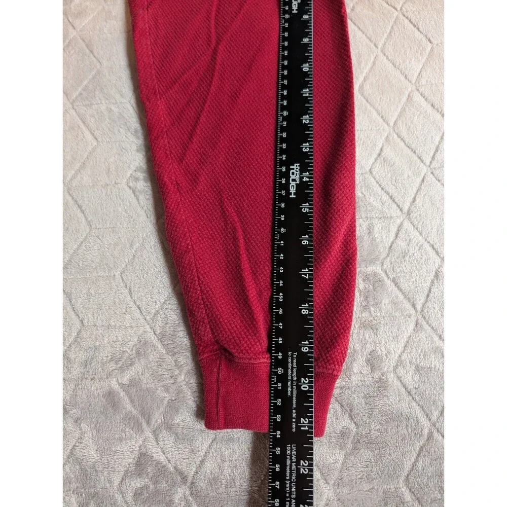 Vintage Roll Tide Football Cross Basics Waffle Knit Henley Large Red And Denim